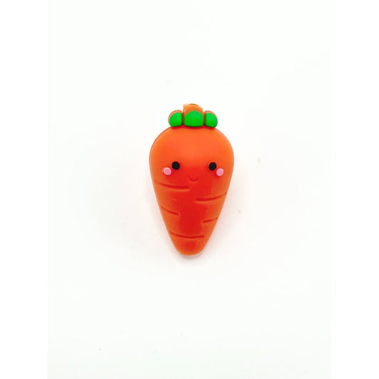 Orange Smile Face 3D Little Cute Carrot Silicone Focal Beads