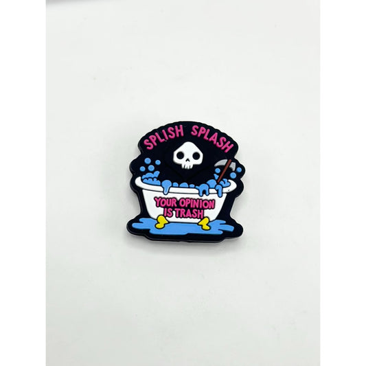 Death Ghost and the Bathtub Shower Splish Splash, Your Opinion is Trash with Silicone Focal Beads