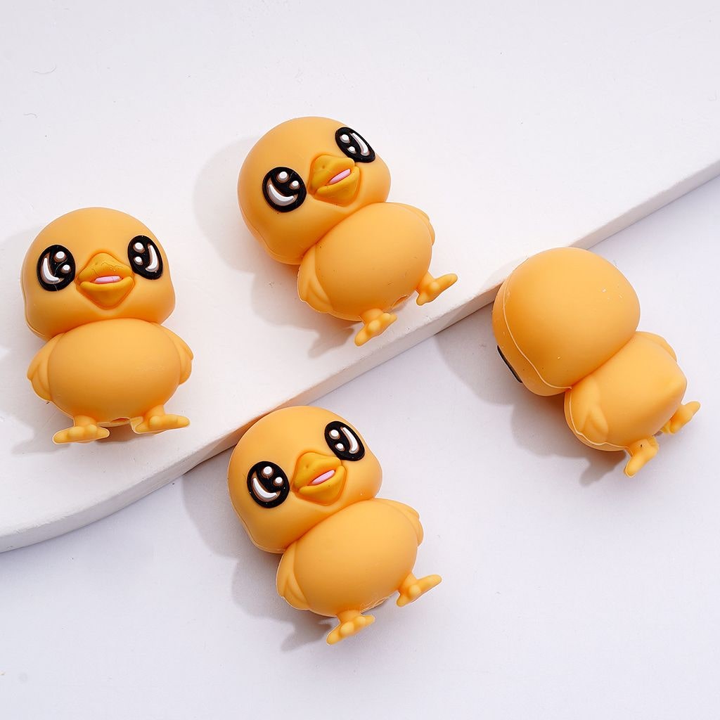 Adorable 3D Duckling Silicone Focal Beads – Charming & Playful Farmyard Design