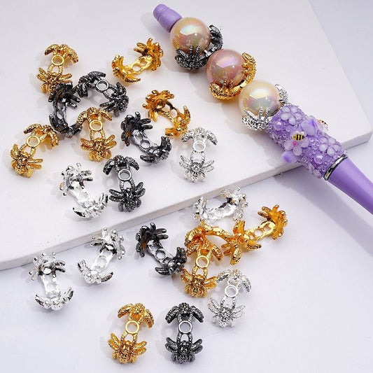 Halloween Spider Bead Cage Cap Fancy Mixed Metal Alloy Design (Fits 16MM)