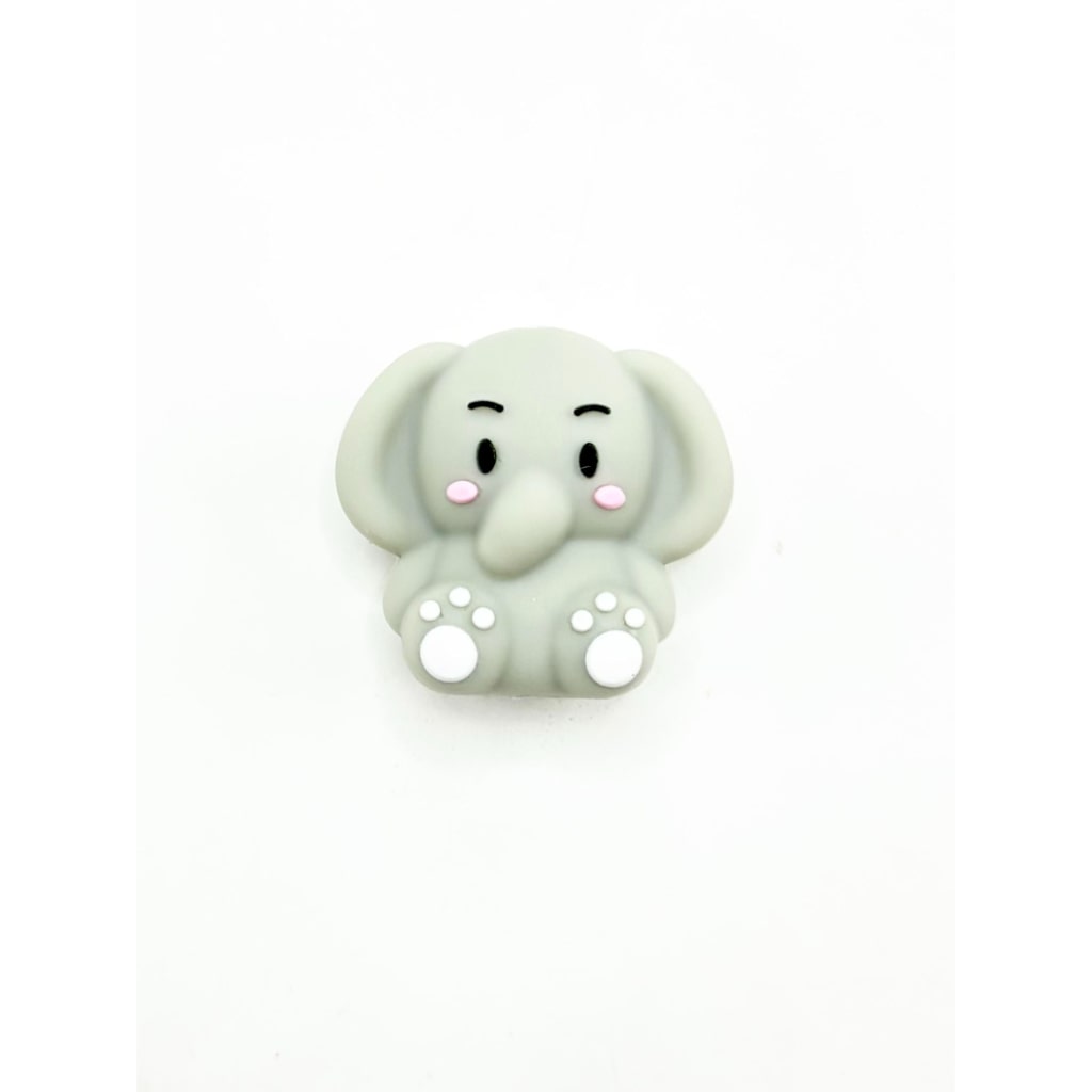 Little Cute 3D Elephant Silicone Focal Beads