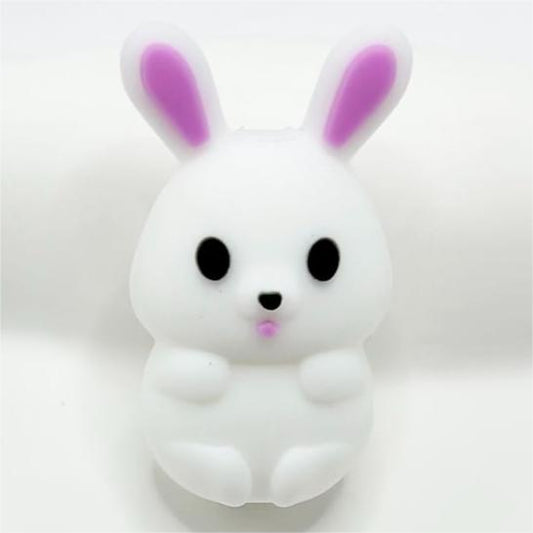 Cute White 3D Little Rabbit Bunny Silicone Focal Beads