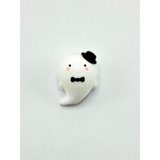 Little White 3D Ghost Silicone Focal Beads
