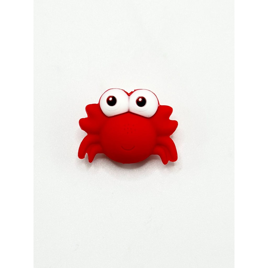 Cute Crab 3D Red Silicone Focal Beads