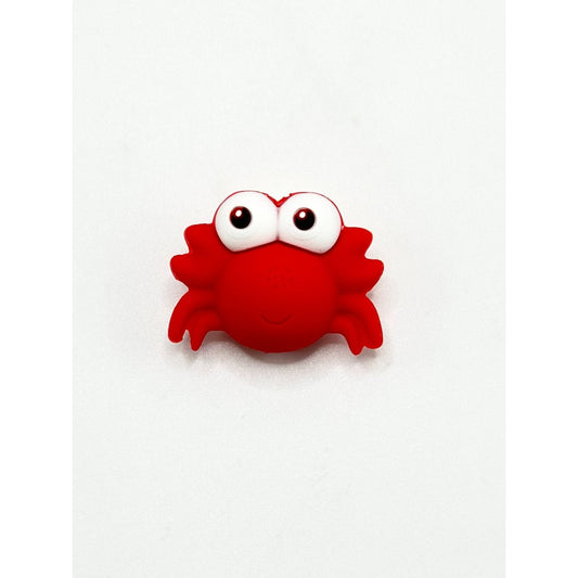 Cute Crab 3D Red Silicone Focal Beads