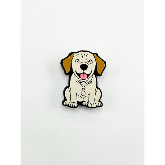 A Dog Puppy with a Collar Silicone Focal Beads