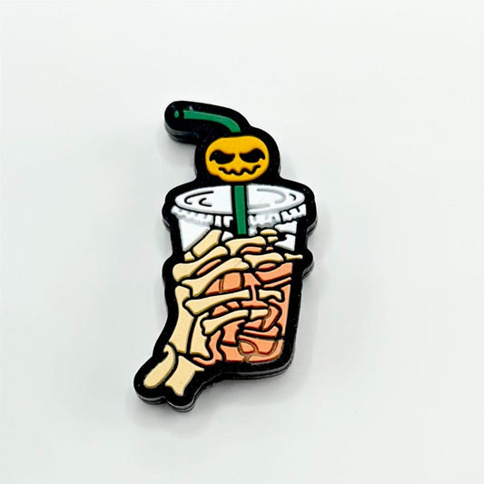 Holds Drink Pumpkin Skeleton Hand Silicone Focal Beads