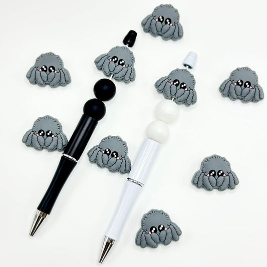 Gray Spider Mini Cute Silicone Focal Beads