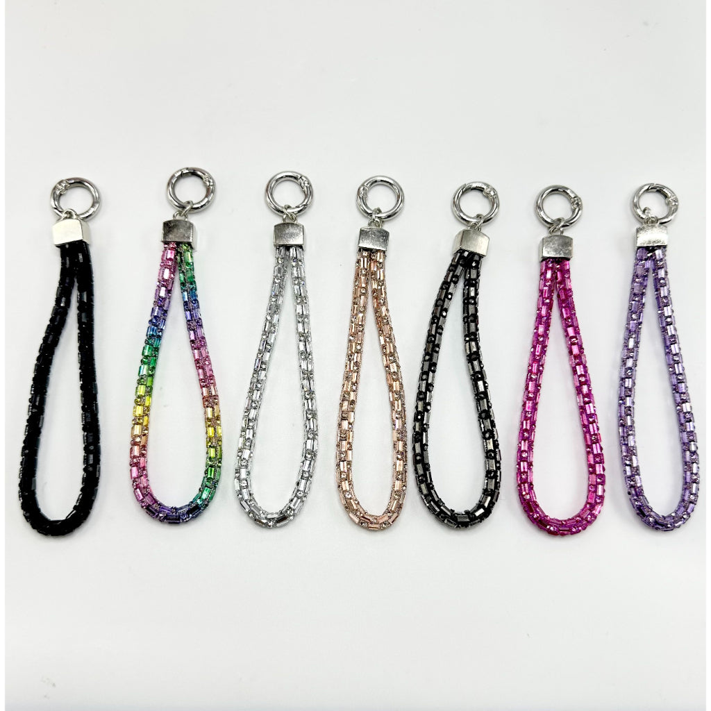 Glass Rhinestone Strap with Anti-lost Cellphone Chain Around 140MM ll Clear Fixing Plate For Mobile Phone Case Lanyard Hanging