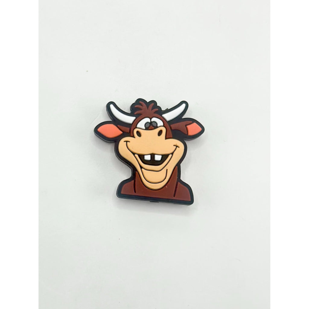 2 Big Front Teeth with Cow Bull Ox Silicone Focal Beads