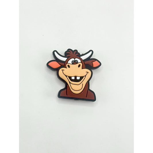 2 Big Front Teeth with Cow Bull Ox Silicone Focal Beads
