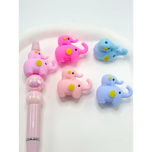 3D Adorable Elephant Beads Elephant Carries the Baby Elephant Silicone Focal Beads