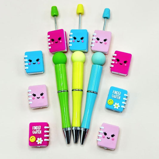 Mini Cute Silicone Focal Beads with Small Flower, Smile Face, Books, and 3D Bonding Adhesive Mould