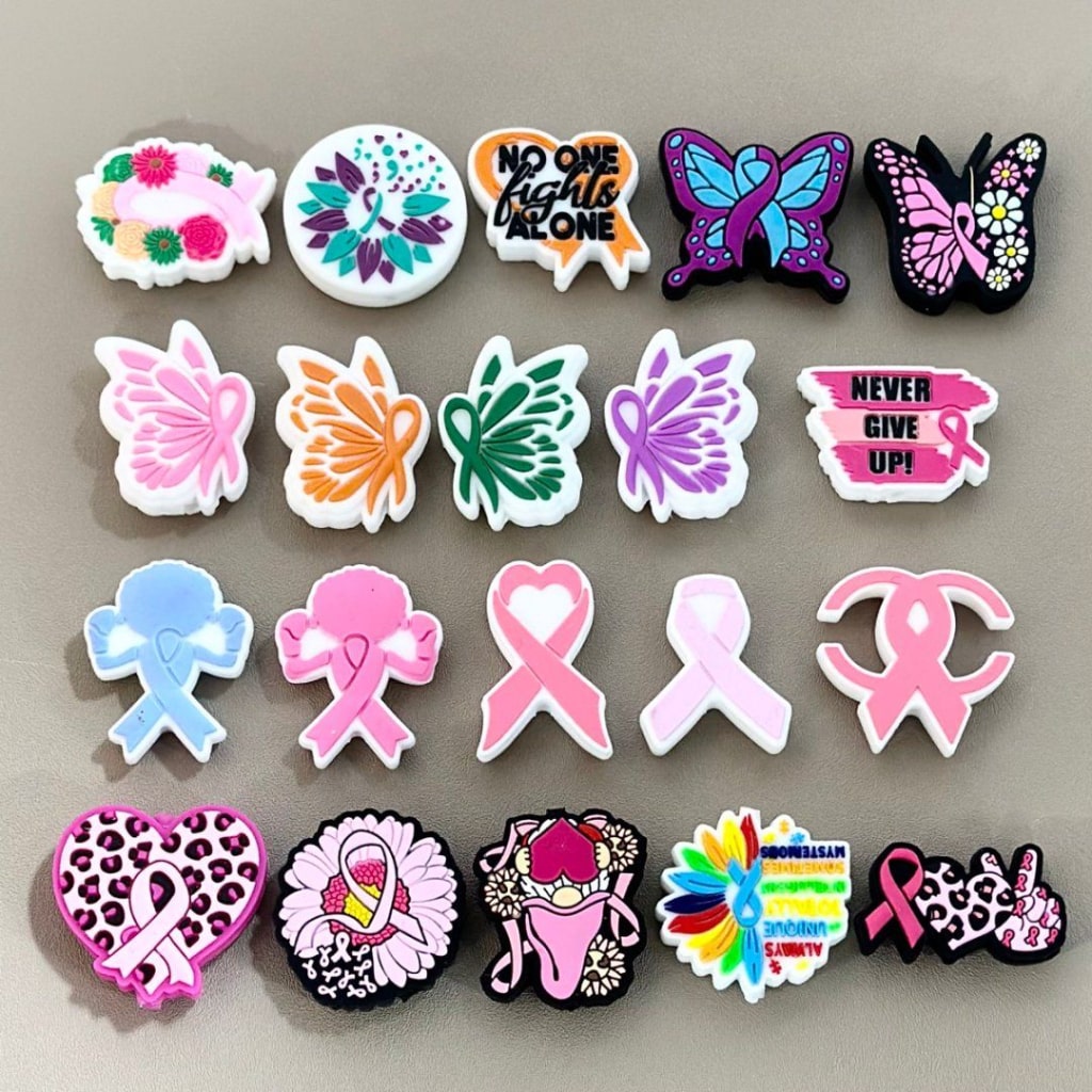 Random Mix Cancer Awareness Series Silicone Focal Beads