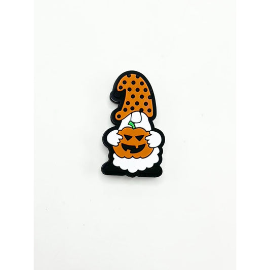 Dwarf Holds a Pumpkin Little Gnome Silicone Focal Beads