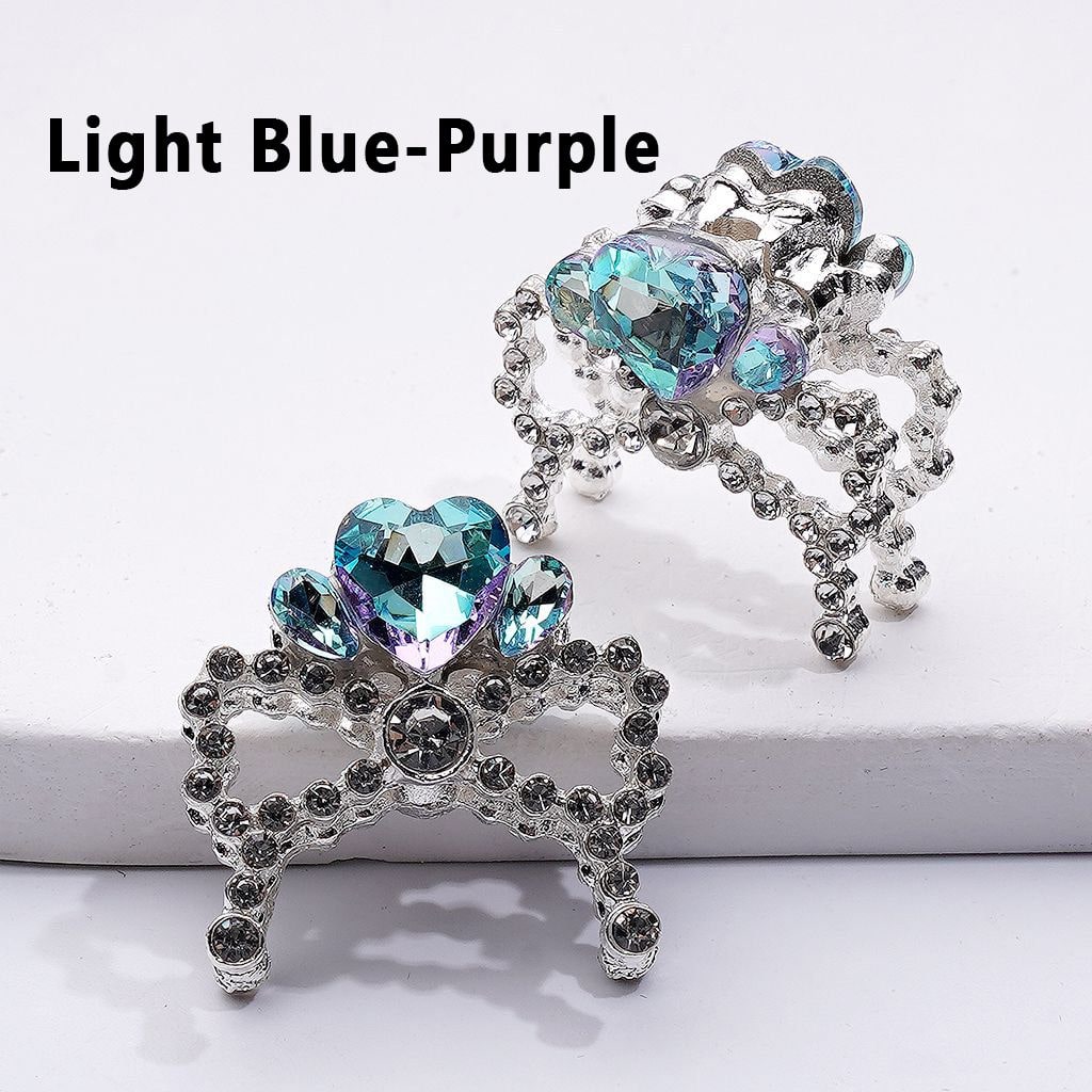 Fancy Silver Alloy Bowknot Beads – Bling Rhinestone Charms with Multicolor Hearts for Jewelry Making