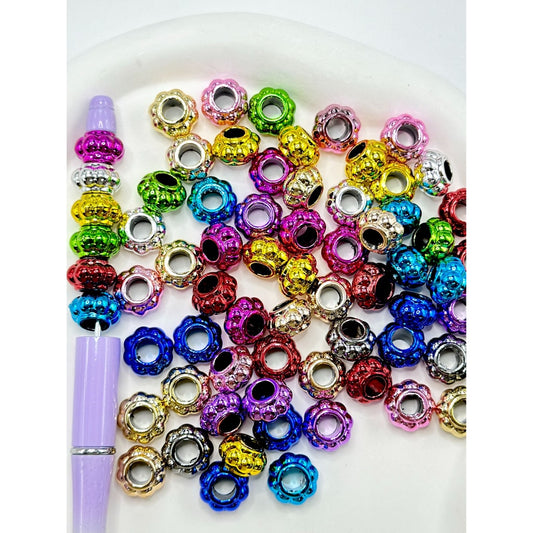 Lantern Acrylic Beads with Plastic Big Hole in Solid Colors, Random Mix, 12MM