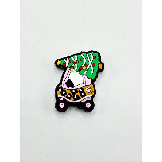 A Pink Brown Jaguar Print Car on a Christmas TreeSilicone Focal Beads