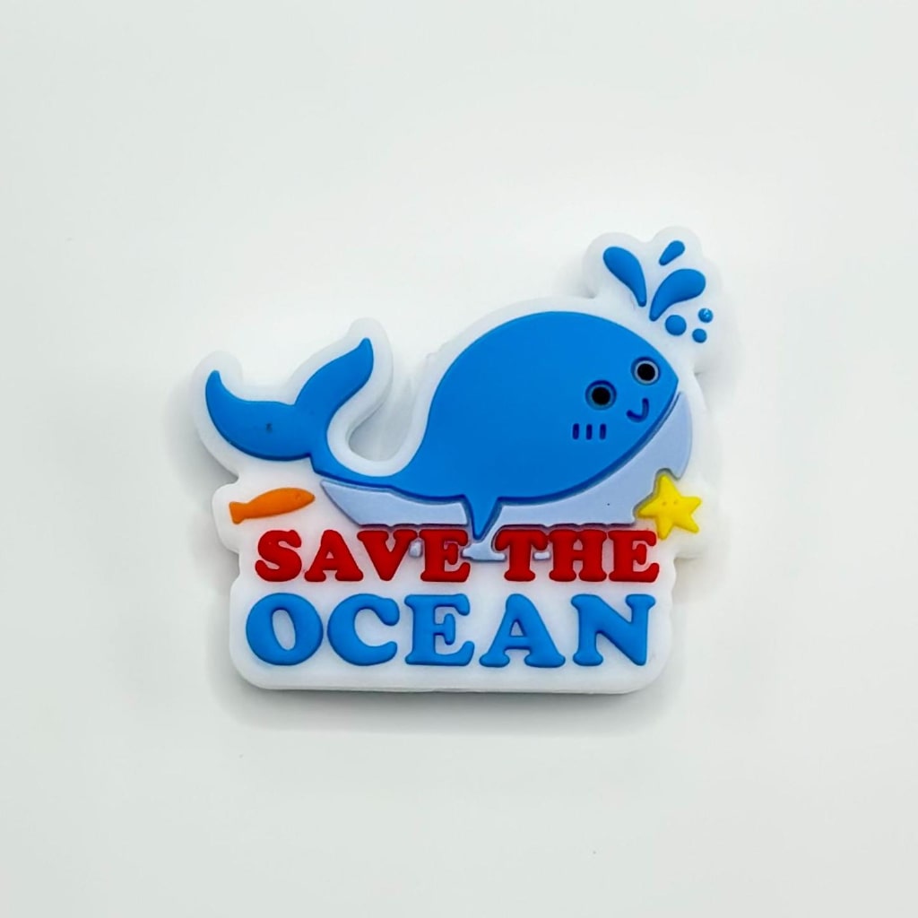Save the Ocean Cute Whale Silicone Focal Beads