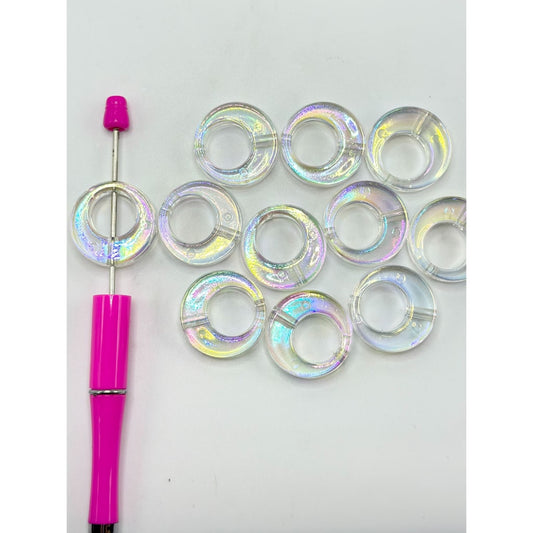 Clear AB Color Round Circle Base DIY Shiny Acrylic Beads, Random Mix, 27MM