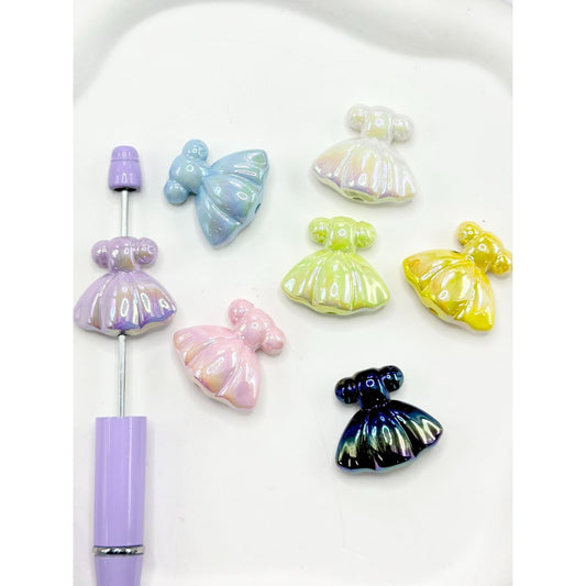 Beautiful Dress UV Coating Acrylic Beads, Random Mix, 23.5*26MM