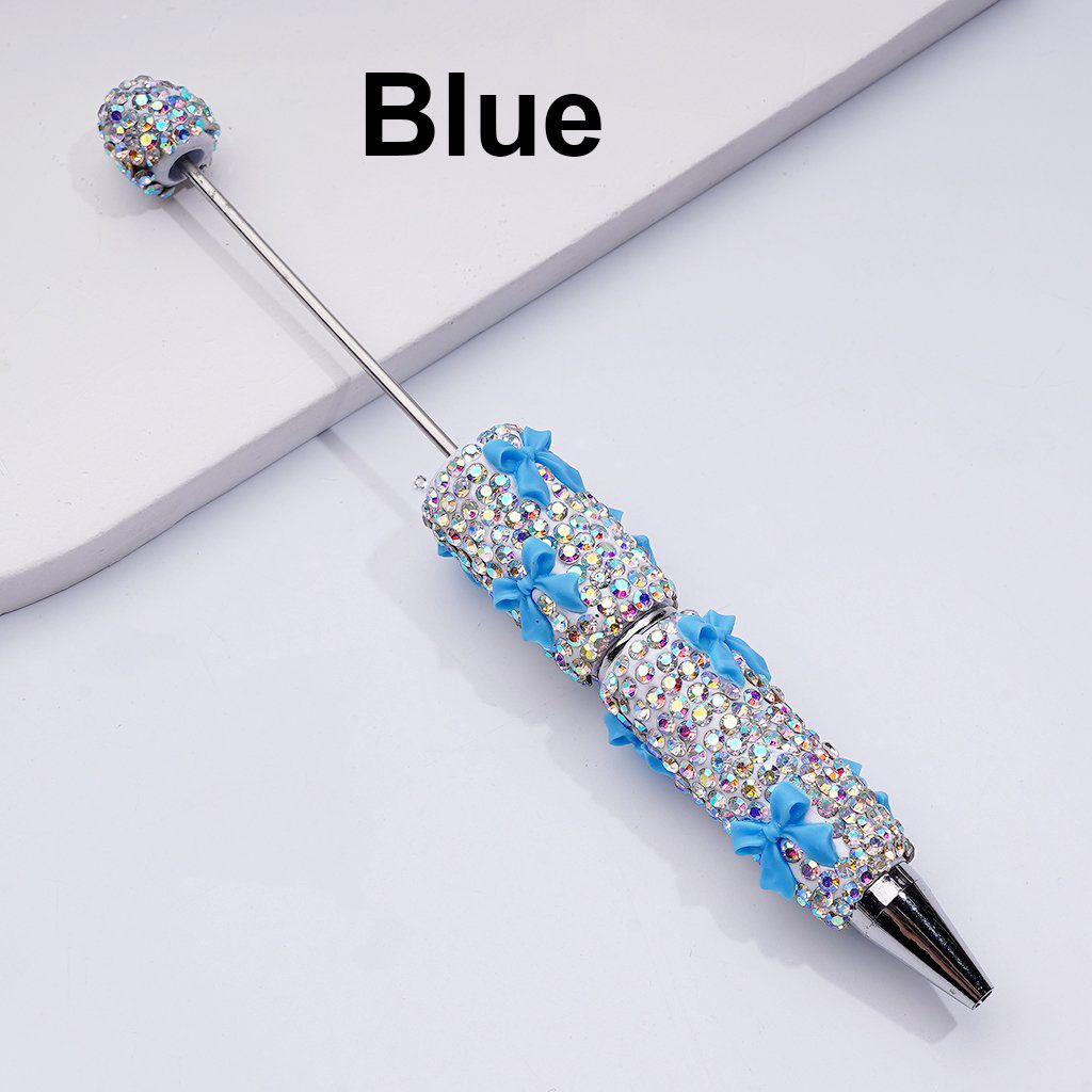 AB Rhinestone Beadable Clay Pens Fully Covered with Sparkle and Adorned with Cute Bowknots