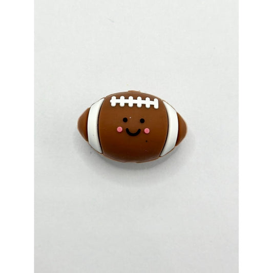 Smile Face 3D Little Cute American Football Sports Silicone Focal Beads