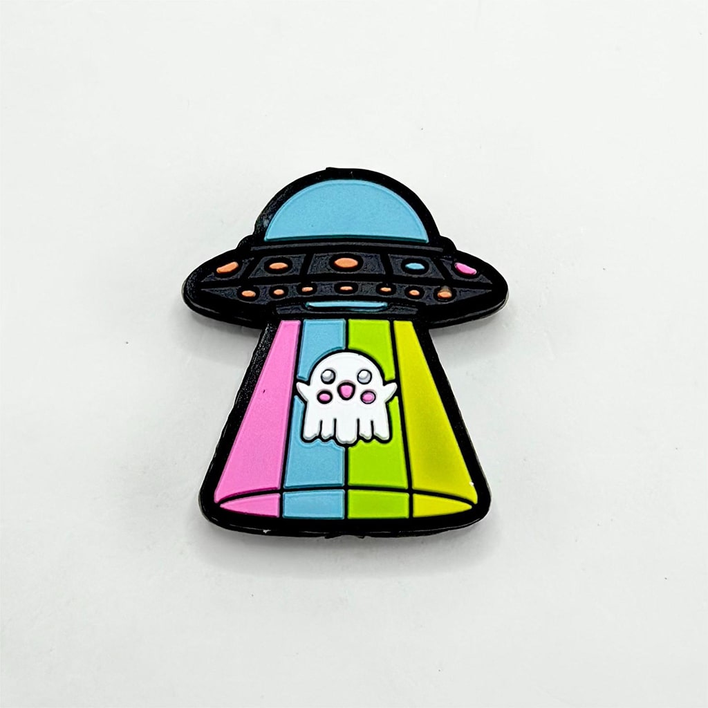 Rainbow UFO Cartoon Little Cute Spooky and Abduction Silicone Focal Beads