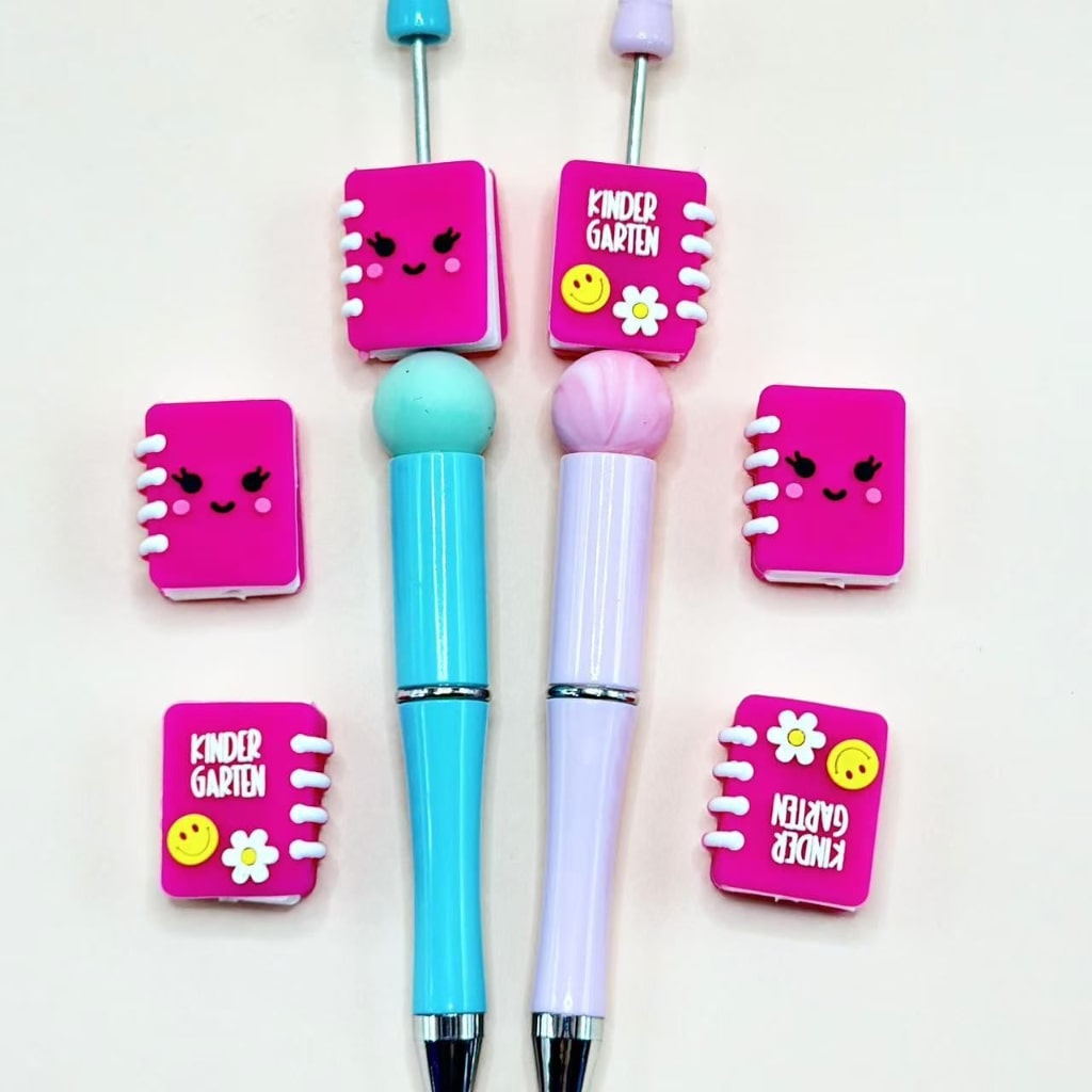 Mini Cute Silicone Focal Beads with Small Flower, Smile Face, Books, and 3D Bonding Adhesive Mould