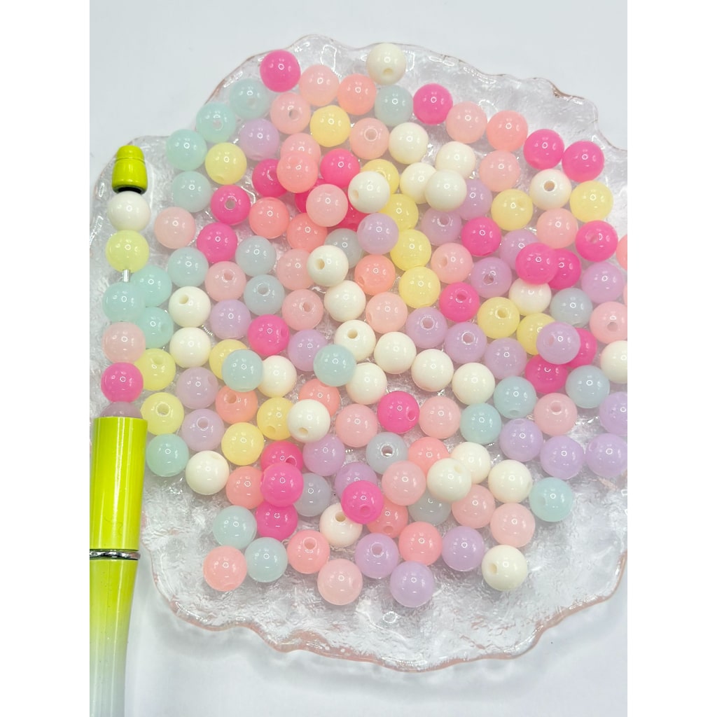Mini Round Colorful Jelly Candy Acrylic Waist Beads for Jewelry Making 10mm
