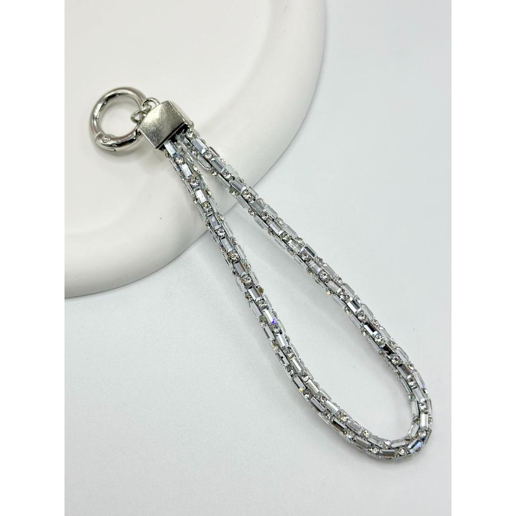 Glass Rhinestone Strap with Anti-lost Cellphone Chain Around 140MM ll Clear Fixing Plate For Mobile Phone Case Lanyard Hanging