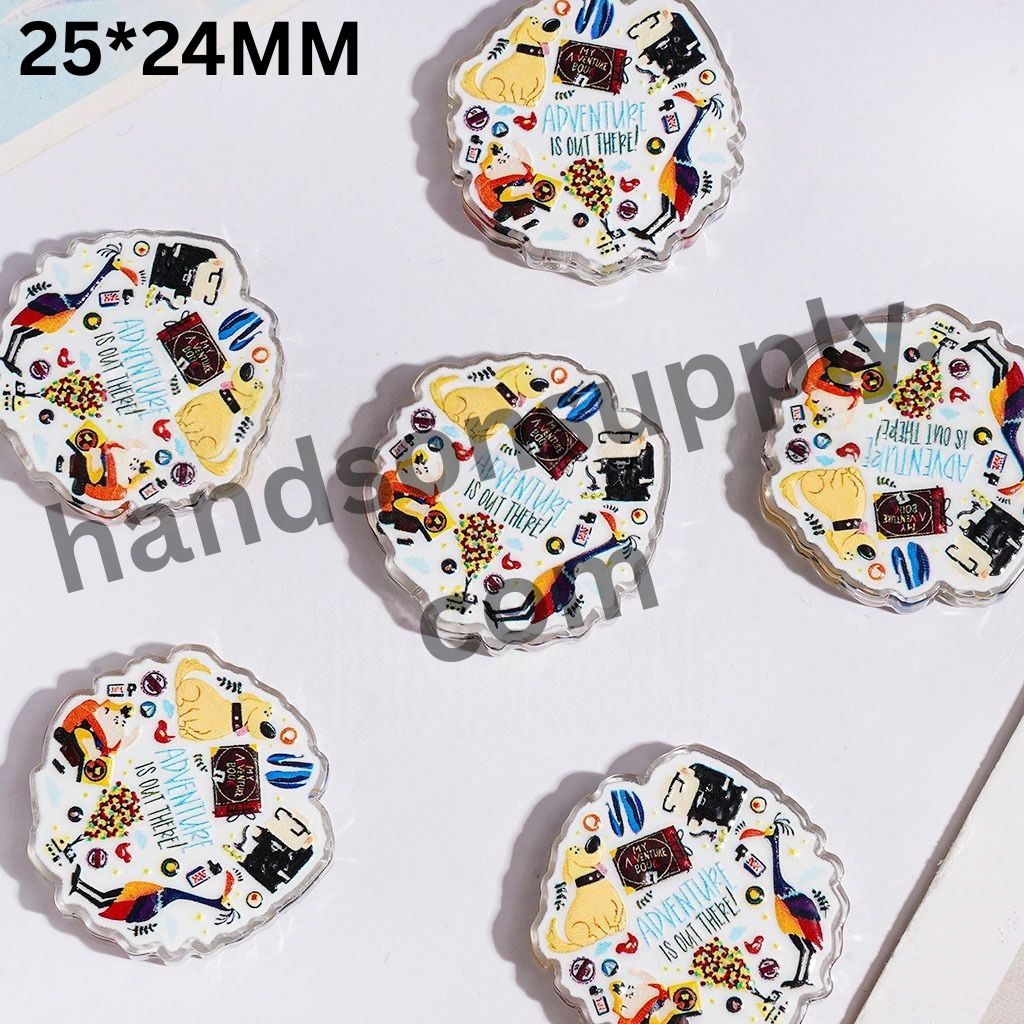 Playful Flying House Tour Theme Adventure Series Semi-Clear Acrylic Beads, 25*24MM