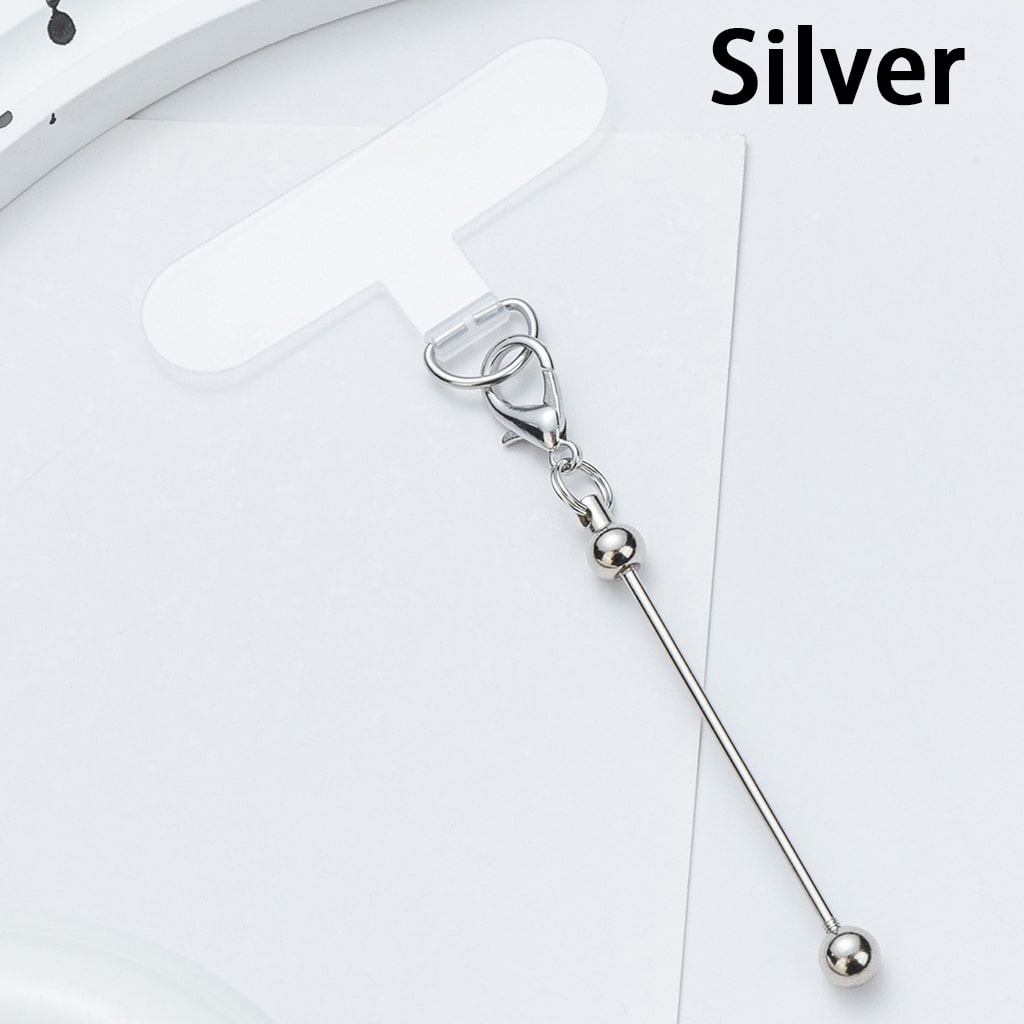 Mini Lobster Clasp & Fixing  Plate For Mobile Phone Case, DIY Beadable Keychain Bar 12*6.1CM Random Mix