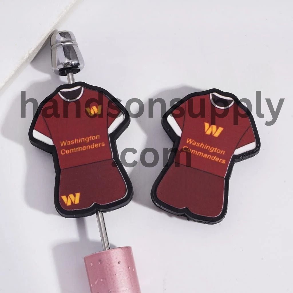 Washington Football Set Jersey Silicone Focal Beads