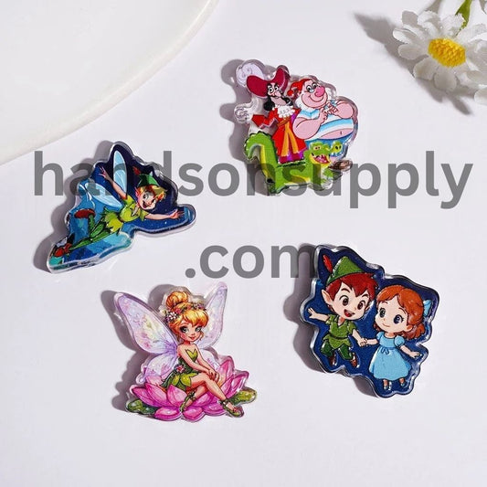 Whimsical Flying Fairy & Charming Boy Character Series Semi-Clear Acrylic Beads, Multicolor Random Mix