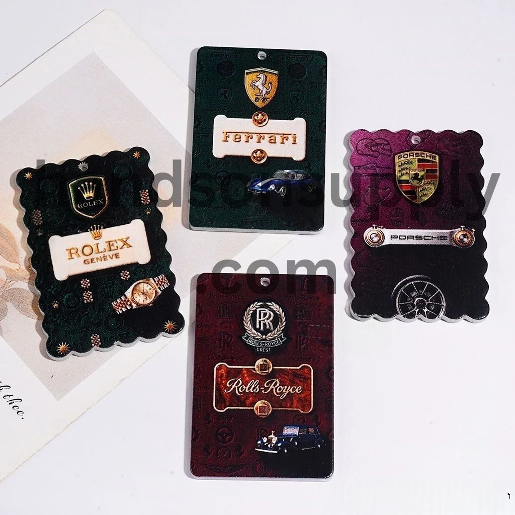Luxury Sports Car & Classic Watch Design Acrylic Pendants, 39*58MM, Random Mix