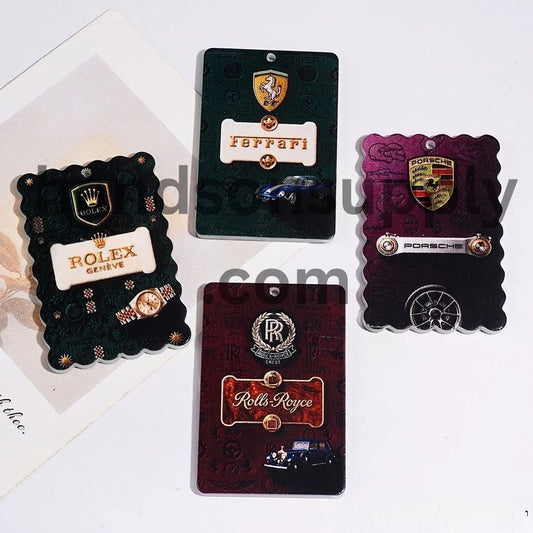 Luxury Sports Car & Classic Watch Design Acrylic Pendants, 39*58MM, Random Mix