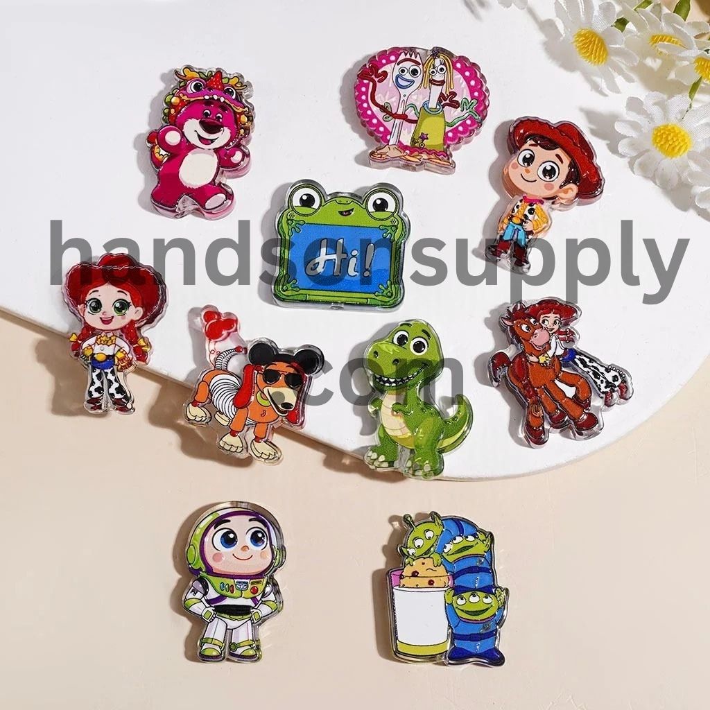 Playful Mini Toy Adventure Character Series Semi-Clear Acrylic Beads, Random Mix
