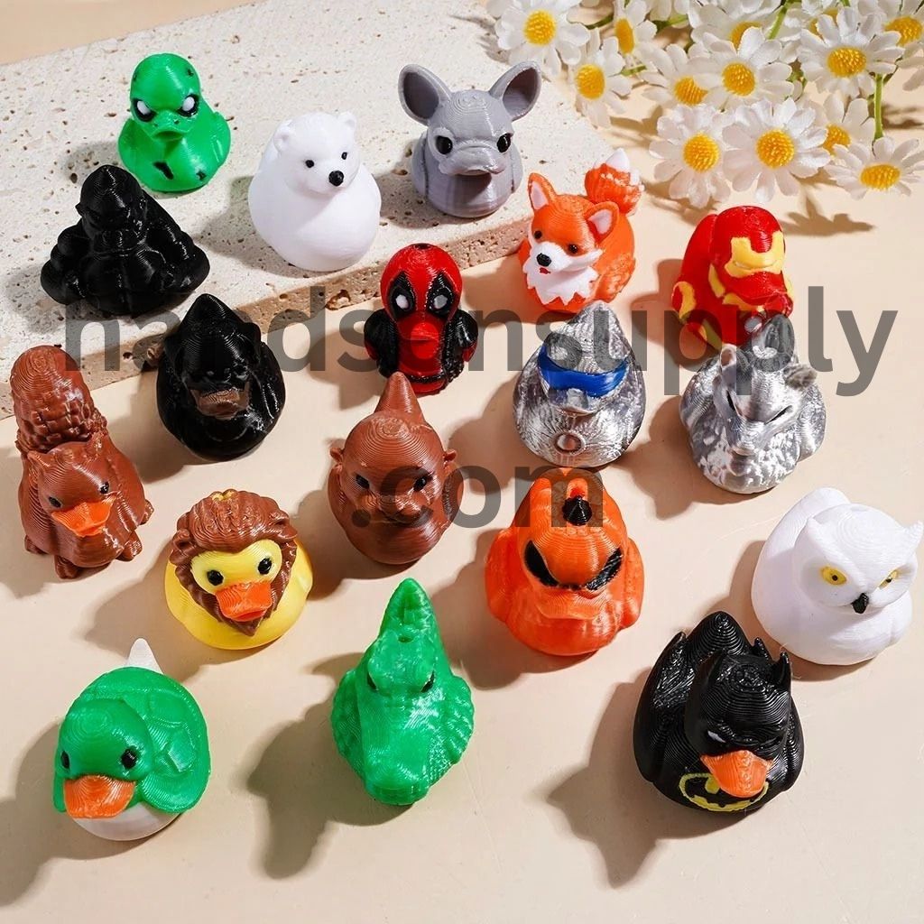 3D Adorable Duck-Shaped Animal Designs PLA Material with Assorted Designs, Random Mix