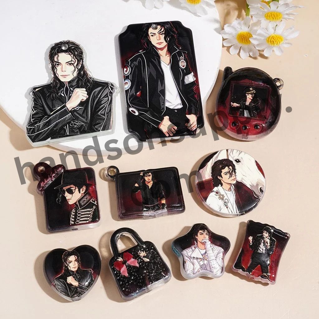 USA American Singer Character Attractive Acrylic Beads and Pendants, Random Mix