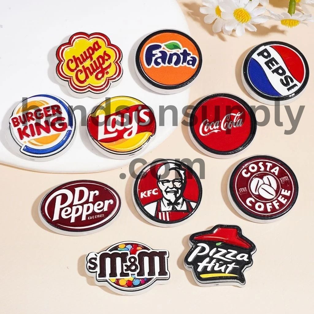 Snack Time Candy, Chips, Soda & Snack Designs Fast Food Acrylic Beads, Assorted Shapes, Random Mix