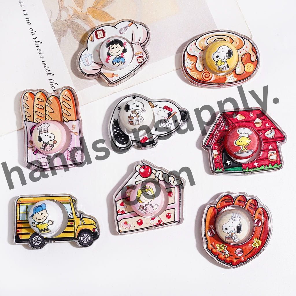 Beagle Dog Character Series Hollow Chef Hat, Bus, Dessert, Kennel, and Baseball Glove Designs with Round Acrylic Beads Collection Set, Random Mix