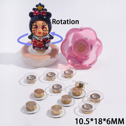 Gold Alloy Spinning Bearing DIY Component with Tiny Clear Round Acrylic Base Washer 10.5*18*6MM (Please Read Description)