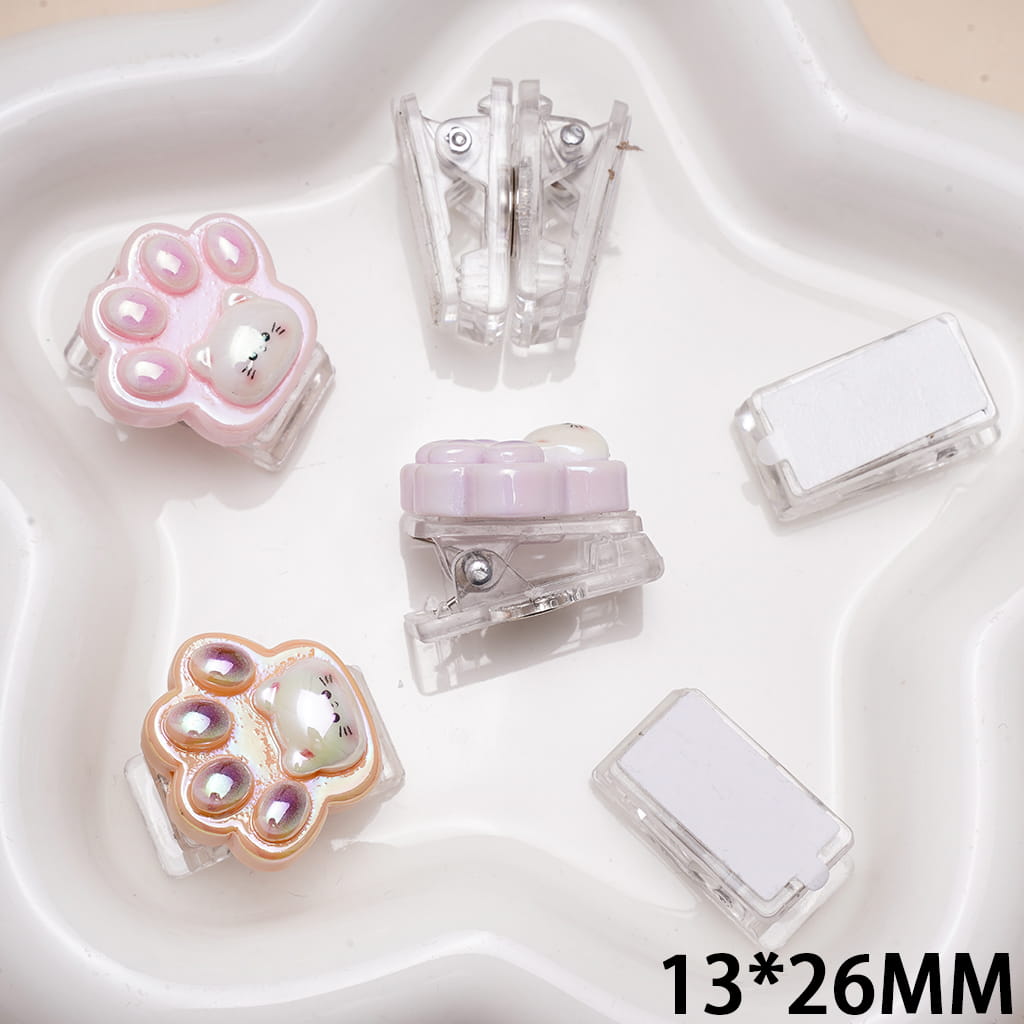 DIY Clear Acrylic Clip with Tape and Magnet, 13*26MM (Do Not Include Charm)