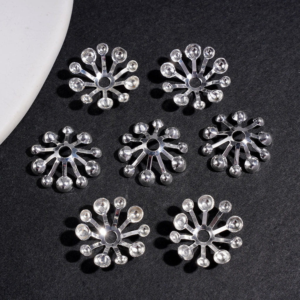 Sliver Bead Cages Flower Shape, Alloy Bead Cap (They Fit 20MM Beads)