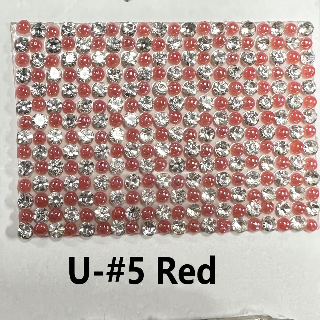 DIY Bling Bling Wraps Tapes with Clear Rhinestones & Pearls for Pen, Around 40*28MM, 78pcs in 1 Sheet, Please Read the Description