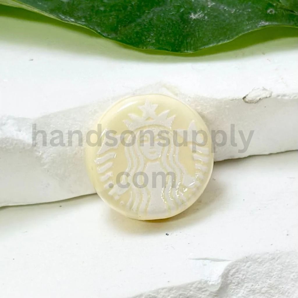 Coffee Theme Round Flat Acrylic Beads Café Sign Style 17mm